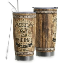 Gifts For Dad Best Dad Ever Gifts - Dad Gifts From Daughter Son - Fathers Day Presents From Daughter Son Wife Birthday Christmas Gifts For Dad Stainless Steel Tumbler with Lid and Straws 20oz