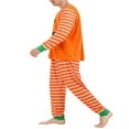 thumbnail image 3 of Halloween Family Matching Pajamas Set Adult Kids Baby Pumpkin Print Long Sleeve Tops+Stripes Pants Sleepwear Set, 3 of 7