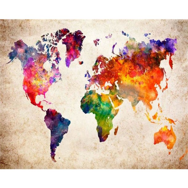 5D DIY diamante pintura completo redondo taladro mundo mapa pared decoración diamantes de imitación artesanías FLhrweasw Nuevo