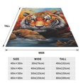 thumbnail image 3 of Balery Colorful Plant Tiger Manta de Felpa Suave y Acogedora – Cobija de Franela Aterciopelada para Cama, Lavable y Cálida para Sofá, Mascotas, Transpirable-80"x60", 3 of 7
