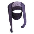 thumbnail image 1 of Winter Warm Knit Hoodwith Rabbit Ears for Adults Suitable for Seasonal Outdoor Activities and Everyday Comfort, 1 of 3