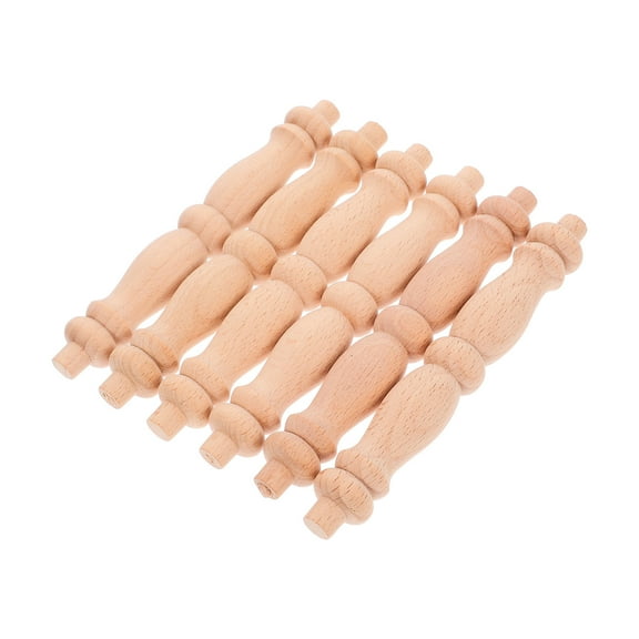 WHAMVOX 6pcs Wooden Baluster Spindles Unpainted Baluster Spindles Decorative Wood Spindles Unfinished Wood Cutout Spindle for Furniture Crafts