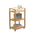thumbnail image 1 of TOYTEXX 3-Tier Rolling Storage Shelf, Solid Wood Utility Cart with Wheels for Home, Living Room, Kitchen, Bathroom, 1 of 7