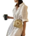 thumbnail image 2 of Gupgi Summer Weaving Floral Shoulder Bag Braided Bucket Drawstring Pack, 2 of 4