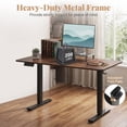 thumbnail image 5 of 48" Ergonomic Electric Standing Desk with 3 Memory Settings & Hanging Hooks, Adjustable Height Stand up Desk with T-Shaped Metal Bracket, Rustic Brown, 5 of 10