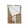 thumbnail image 2 of Christmas Soft Flannel Fleece Blanket, Chinese Style Lettering Merry Christmas Deer Pines Stars Border Lines, Cozy Plush for Indoor and Outdoor Use, 70" x 90", Green Dark Coral White, by Ambesonne, 2 of 6