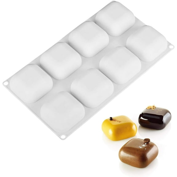 Silicone Molds For Baking, Reusable Non-Stick Ice Cube Trays & Flexible Candy Chocolate Molds For Homemade Treats, Pudding, Jelly & Cake (8-Cavity) - Send Goods From Local Warehouse