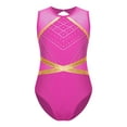 thumbnail image 3 of Haitryli Girls Glittery Sleeveless Gymnastics Leotard Jumpsuit Kids One Piece Diamond Bodysuit Dancewear Hot Pink 12, 3 of 5