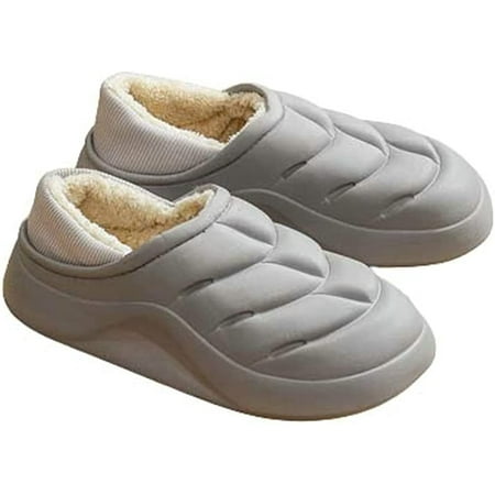 

PIKADINGNIS Women Men Fluffy Faux Fur Lining Cozy Soft Fashion Shoes Indoor Outdoor Anti-slip Memory Foam Trendy Slippers