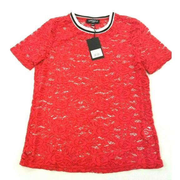 new Essentials by ABS women blouse top shirt 4CE06106AE red XS MSRP $59