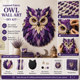 thumbnail image 3 of Layered Fabric Owl Wall Art DIY Kit, 3D Textured Fabric Art Kit with Feathers, Relaxing Craft for Craft Lovers, Living Room & Craft Room Decor, 3 of 5