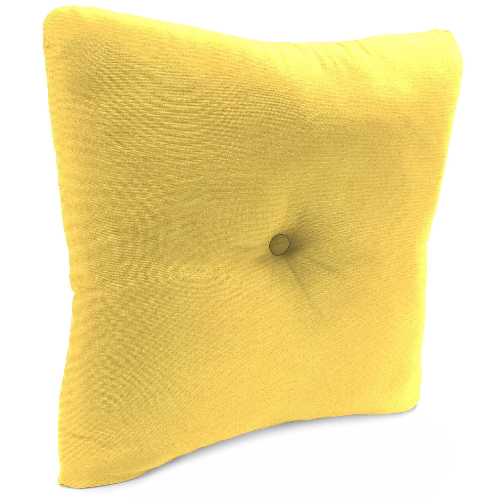 Jordan Manufacturing 23.5" x 24" Canvas Butter Yellow Solid Square Tufted Outdoor Deep Seat Chair Back Cushion with Fabric Button (2 Pack)