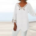 thumbnail image 2 of Birdeem Femmes Décontracté Manches Longues Col en V Hauts Blouse Ample T-Shirts Imprimés Blouse, 2 of 11