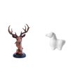 thumbnail image 1 of Figura de cabeza de ciervo, adorno de cabeza de ciervo, estatua de animal, adorno de mesa decorativo y creativo, estatua de caballo de resina y cerámi, 1 of 8