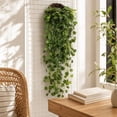 thumbnail image 5 of BingTong Artificial Hanging Ivy Vine Plant, Faux Round Leaf Green Wall Hanging Basket Foliage, No Maintenance Fake Trailing Greenery for Indoor Wall Decor A, 5 of 7
