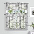 thumbnail image 2 of Kitchen Curtains 36 Inch Short - 3 Panel Set, Shark Whale Dolphin Ocean Theme, Rod Pocket Window Curtain, 100% Polyester for Nautical Farmhouse Kitchen, Easy Wash, 2 of 6