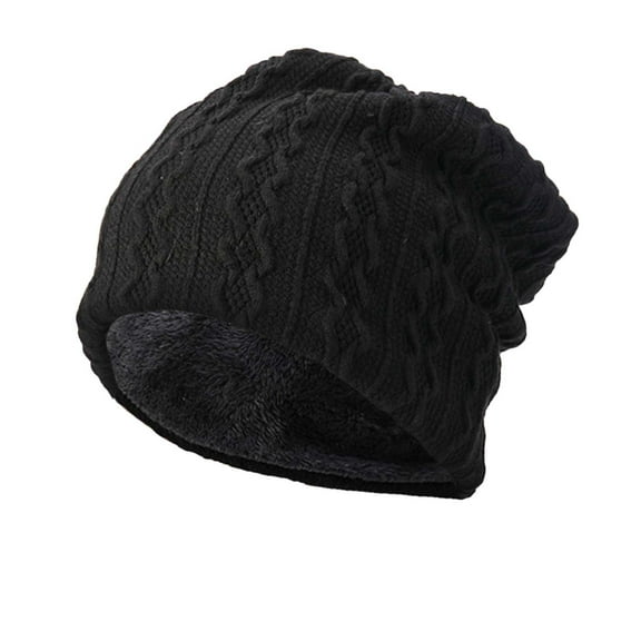 Tao Tao Unisex Slouchy Beanie Knit Crochet Rasta Cap Winter Hat Warm Knitted Thick Baggy Slouchy Beanie Skull Cap Black Free Size