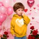 thumbnail image 5 of Sudadera con capucha y estampado de corazón de San Valentín, sudadera de manga larga para niños y niñas, chaqueta para niñas de talla mediana y grande., 5 of 7