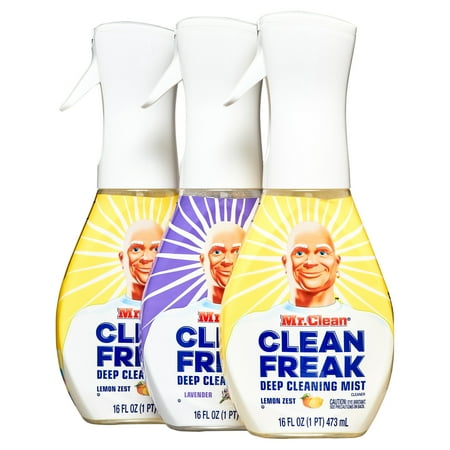 Mr. Clean Clean Freak Multi-Surface Spray Kit, Lemon and Lavender, 3 Count, 48 fl oz