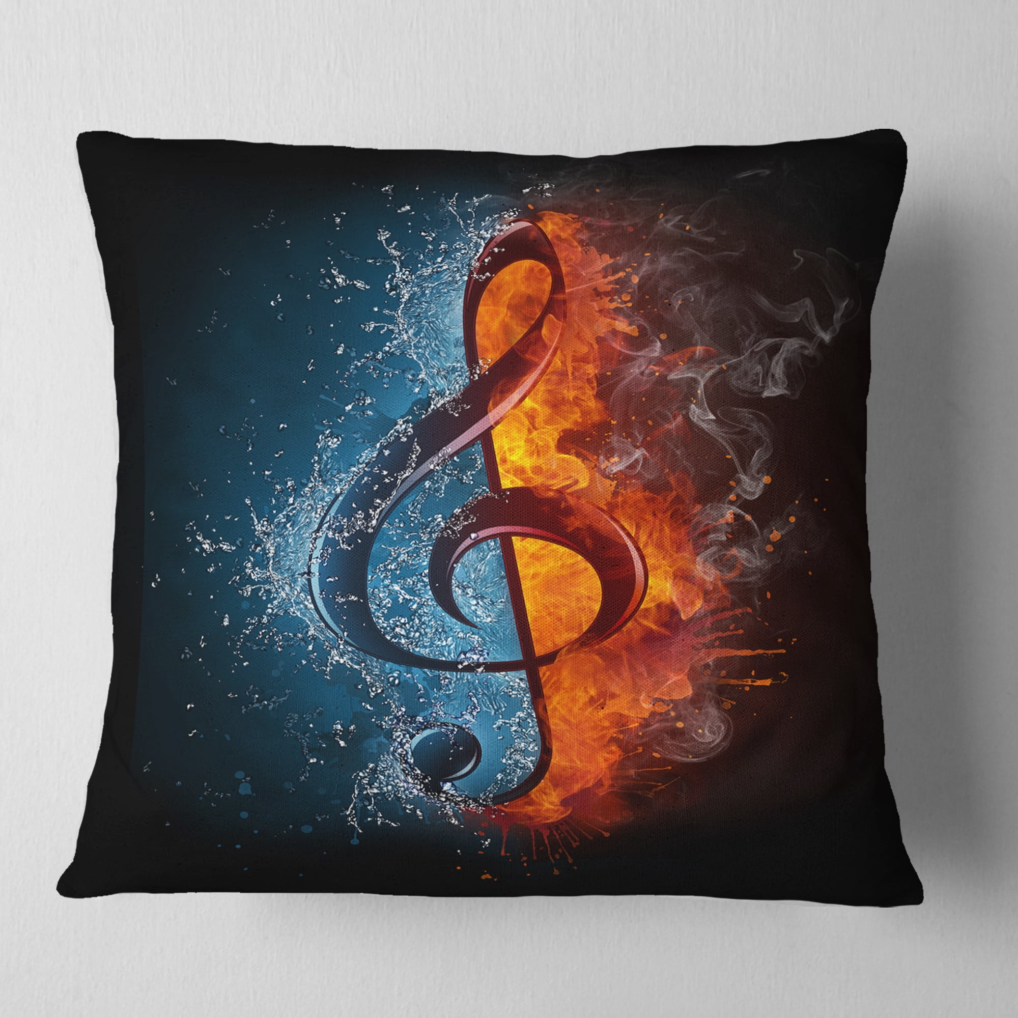 Designart Treble Clef - Abstract Throw Pillow - 18x18