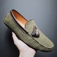 thumbnail image 4 of Men's Casual Loafers Slip On Leather Shoes Lightweight Driving Shoes Moccasins Classic Penny Loafer Flats Boat Shoes, 4 of 10