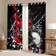 thumbnail image 2 of Homewish Child Guitar Music Blackout Curtains Set of 2 (52x84 Each), Splash Artwork Window Curtains, Cartoon Musical Instruments Curtains and Drapes, Window Curtains Decor, 2 of 6