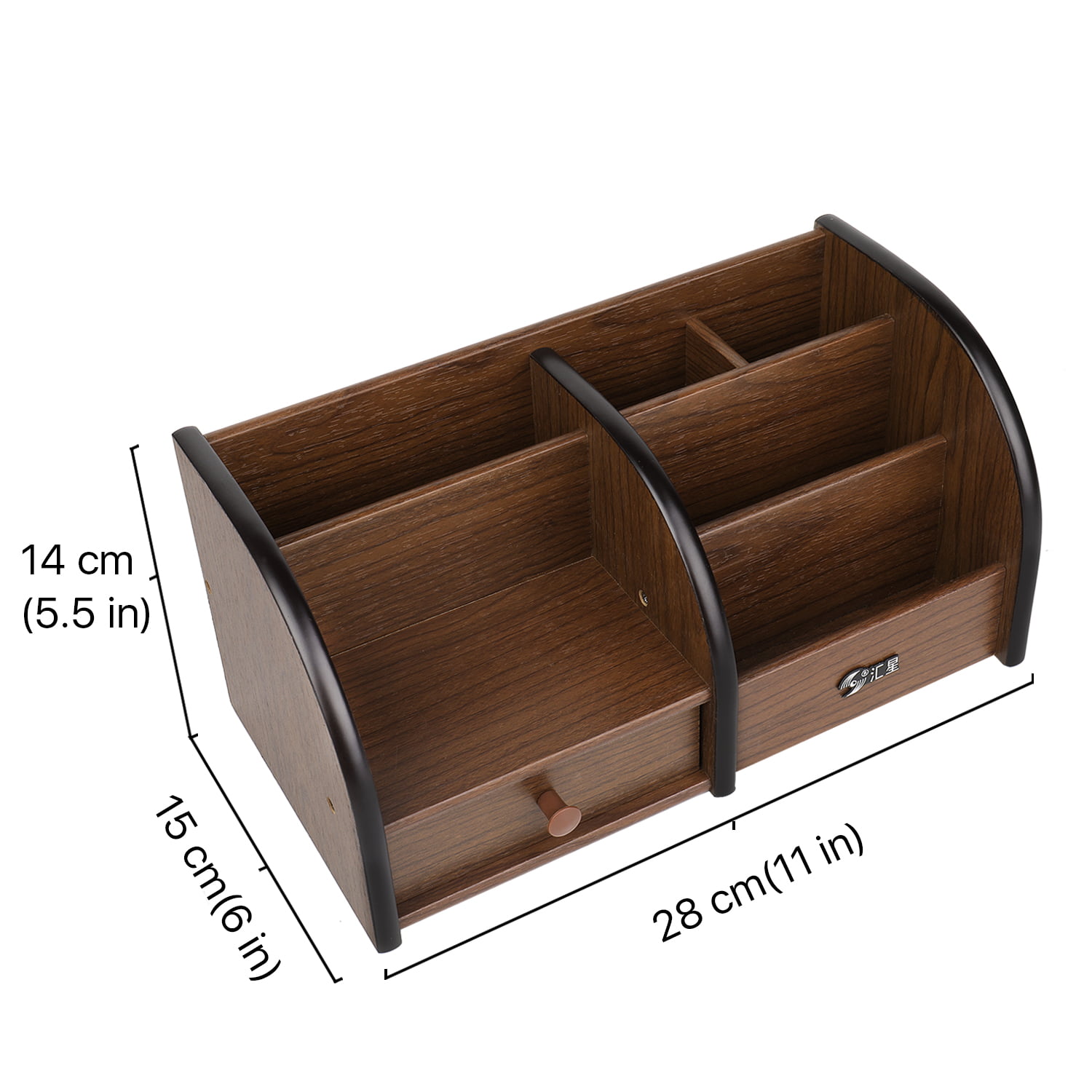 Flexzion Wooden Desk Organizer W Drawers Shelf 2 Compartments