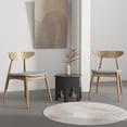 thumbnail image 2 of GZXS Vintage Dining Chairs Set of 2, Fabric Side Chairs with Solid Rubberwood Frame and Ergonomic Curved Backrest, 300 lbs Capacity, for Dining Room & Kitchen, Natural+Beige, 2 of 10