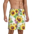 thumbnail image 2 of Pofeuu Sunflowers Print Men's Soft Woven Elastic Waistband Sleep Pajama Short-3X-Large, 2 of 6