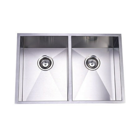 Elements of Design 29'' x 20.06'' Towne Square Undermount Offset Double Bowl Kitchen Sink