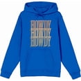 thumbnail image 4 of Western Howdy Repeat Text Long Sleeve Adult Hooded Sweatshirt-Large-Blue, 4 of 6