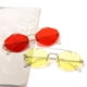 thumbnail image 4 of Gafas de sol sin marco de metal modernas de pasarela, gafas de sol personalizadas para hombres y mujeres, montura pequeña irregular 6604, 4 of 5