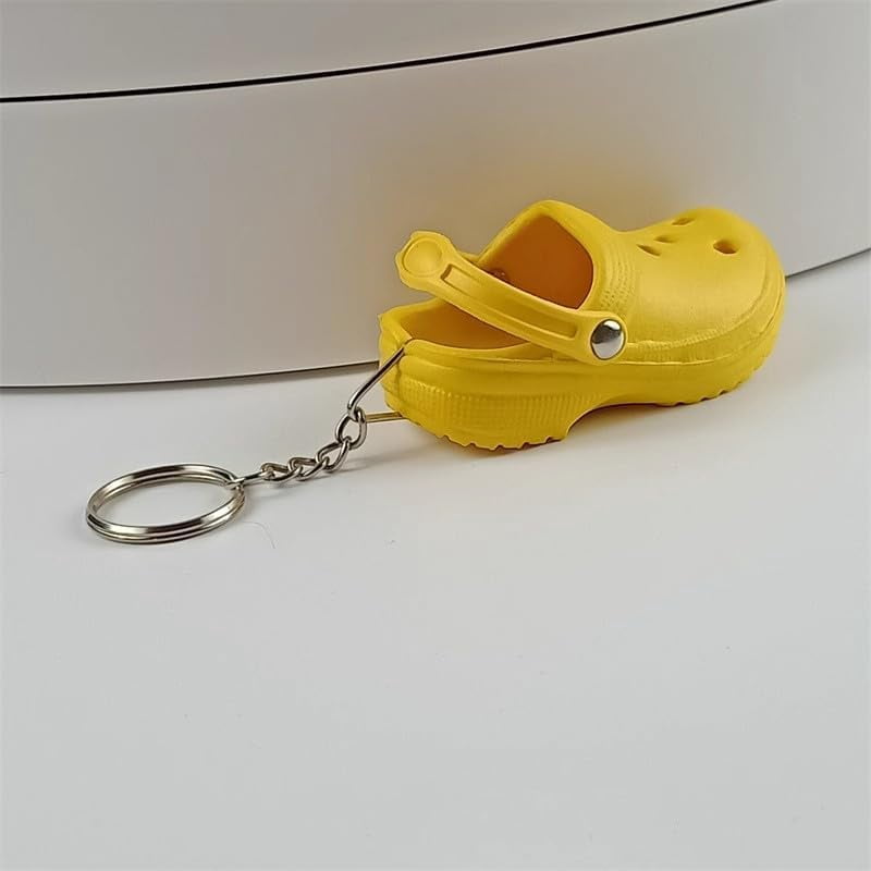 ABCISI 7pcs Cute Shoes Charms, Mini Shoe Keychain, Silicone Slipper Key Chains with Cute Soft Hole, Sandals Key Ring Pendant Decoration For Backpacks Cars