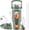 Olive, variant on 32oz Glass Tumbler with Lid and Handle, Iced Coffee Cup with Straws, Glass Water Bottle with Sleeve and Volume, Marker Glass Cup with Time Marking, , Olive