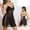 Black, variant on Sleep Dress Casual Sleepwear Solid Color Deep V Lace Mesh Backless High Slit Sleeveless Nightgown for Women
