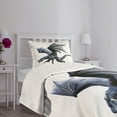 thumbnail image 5 of Ambesonne Dragon Quilted Bedspread Set 2 Pcs, Creature Wings, Twin Size, Charcoal Grey, 5 of 6