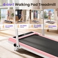 thumbnail image 4 of 5% Foldable Walking Pad,5 in 1 Under Desk Treadmill with Remote Control and LED Display, 330lb Capacity, Compact & Small Treadmill for Home & Office,Pink, 4 of 9