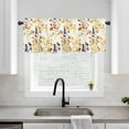 thumbnail image 7 of Burnt Orange Black Floral Kitchen Curtains Valances for Windows Fall Autumn Harvest Leaf Flowers Rod Pocket Small Valance Window Treatments Half Short Curtain 45x18 Inch for Bathroom Living Room, 7 of 7