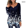 thumbnail image 3 of Camisa de mujer Minnieouse poliéster cuello en V estampado de flores blusa colorida Interior Exterior Vacaciones Compras Azul METRO, 3 of 6