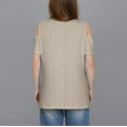 thumbnail image 4 of Womens Clod Shoulder Tops Summer Hollow out Short Sleeve T Shirts Plus Size Going out Blouses Ladies Tunic S-5XL, 4 of 7
