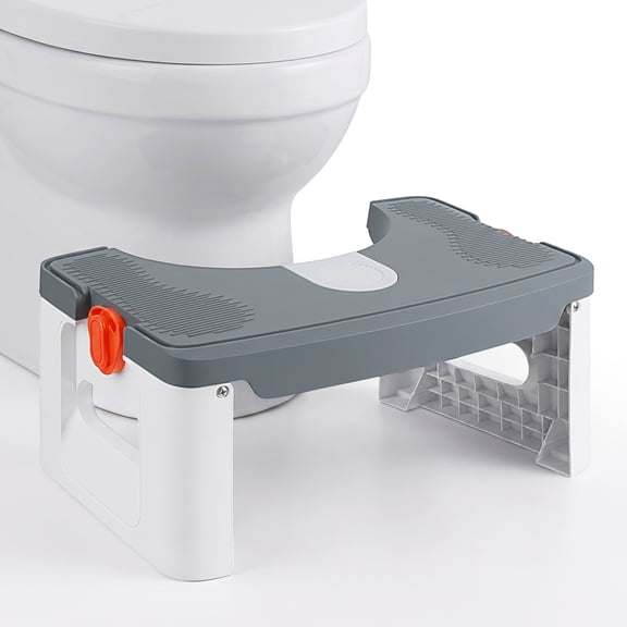 KIMERSE Foldable Plastic Squat Toilet Stool, 6.7 Inch Portable Bathroom Potty Step Stool for Adults, Anti-Slip Stable Foot Pads