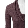 thumbnail image 3 of Doublju Womens Long Sleeve Cowl Neck A-Line Tunic Sweater Dress BURGUNDY, M, 3 of 3
