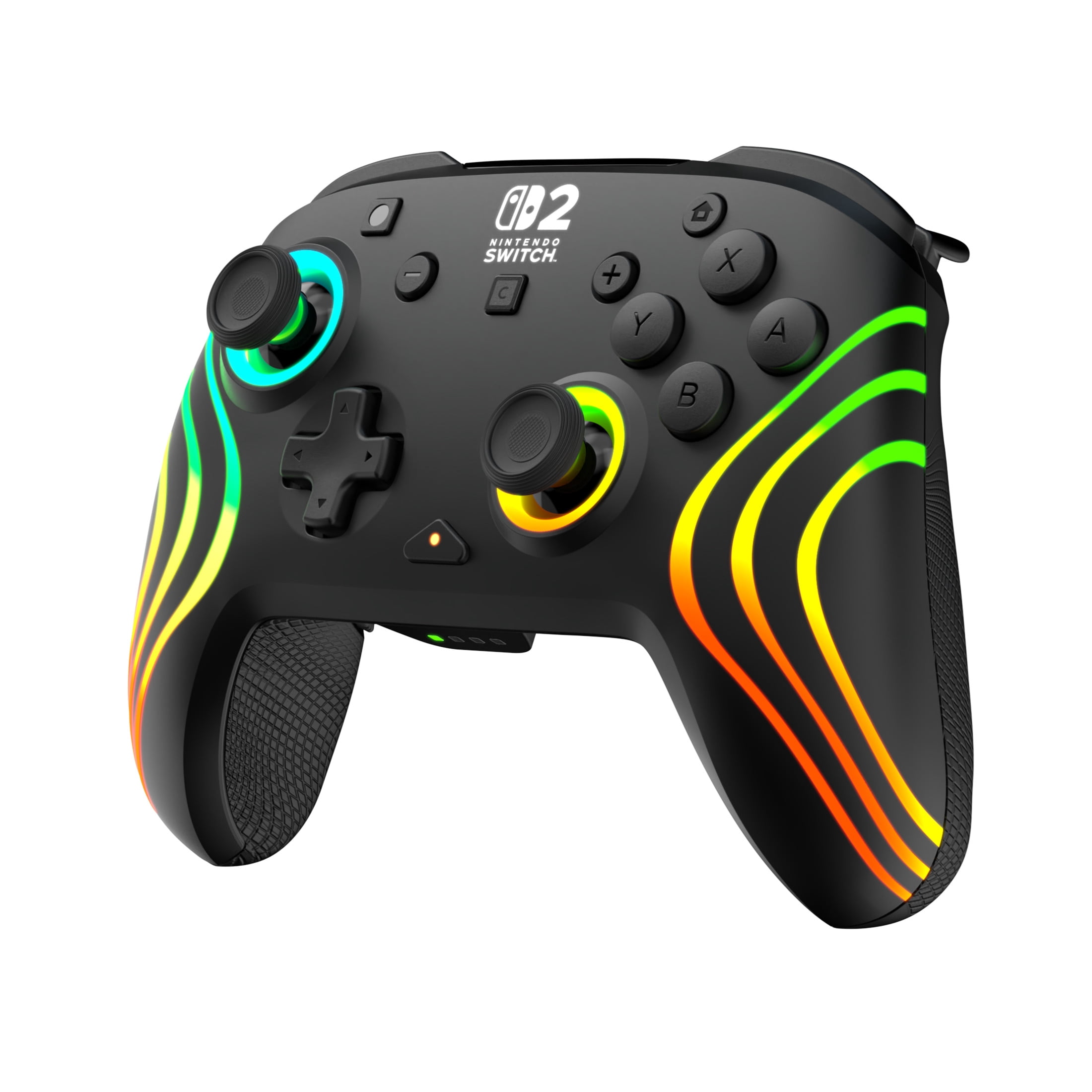 Manette de gaming RGB sans fil Turtle Beach Afterglow Wave (Noir) - Sous licence officielle pour Nintendo Switch 2, Nintendo Switch - Éclairage personnalisable, Sticks TMR, RGB