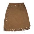 thumbnail image 5 of Suede Skirt for Women High Waisted Fringe Bodycon Mini Skirt Western Cowgirl Country Concert Outfits, 5 of 5