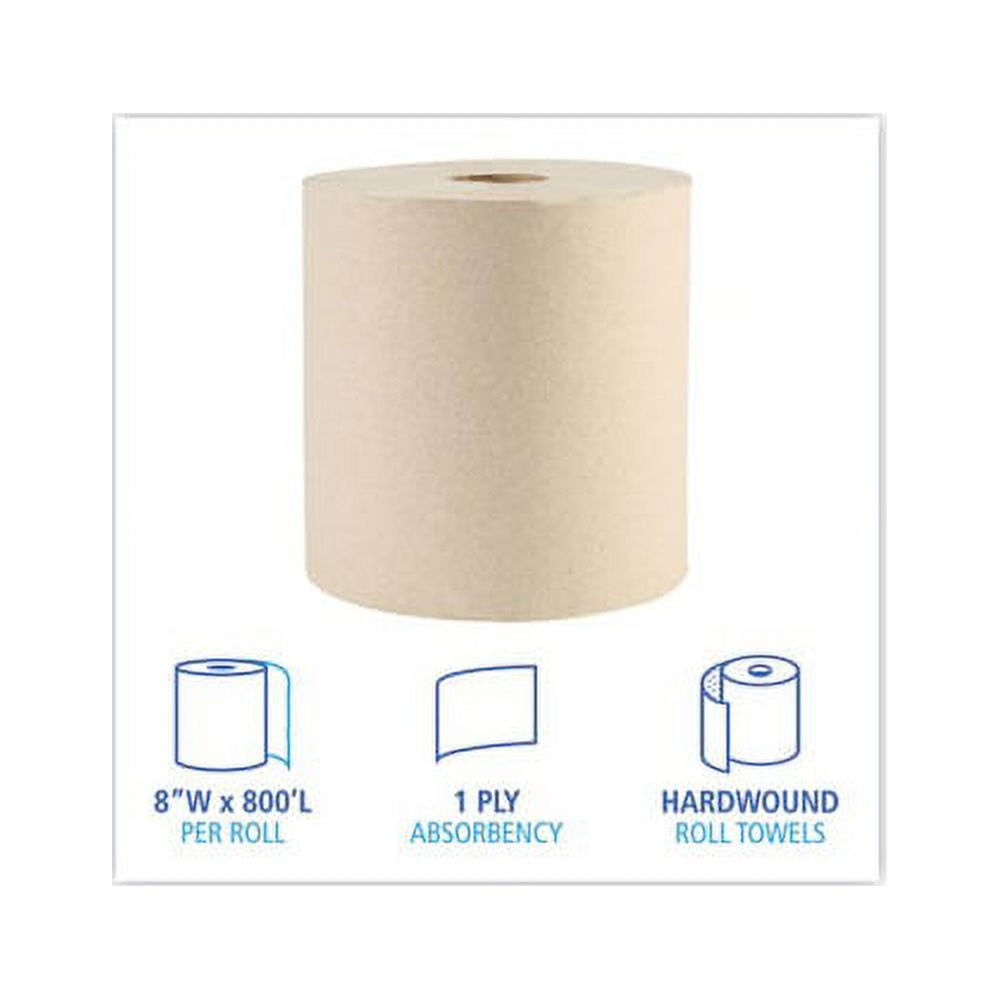Boardwalk Green Xtra Roll Towels 8" x 800 ft, Natural, 6/Carton