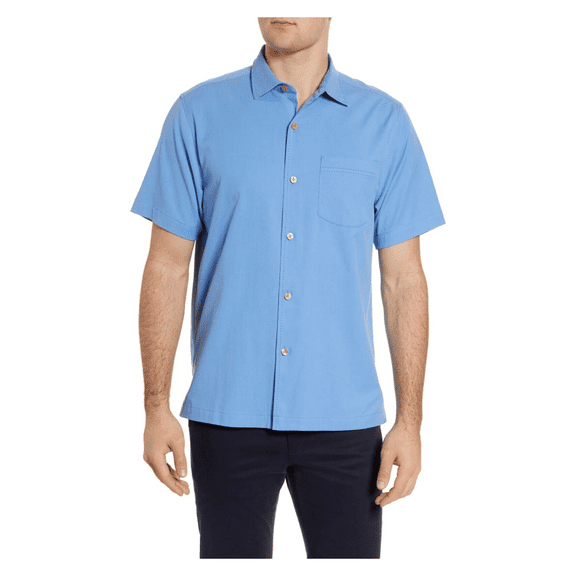 Tommy Bahama T321430 Catalina Short Sleeve Regular Fit Shirt In New Blue Opal