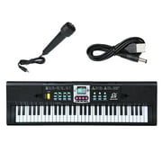 Portable 61-Key USB Keyboard with USB Electric Digital Piano Organ with Microphone