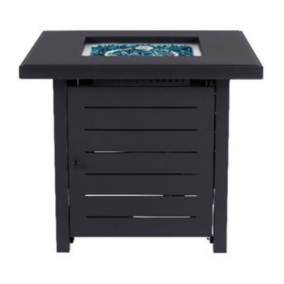 Living Accents Steel Square Propane Fire Pit Black 28"