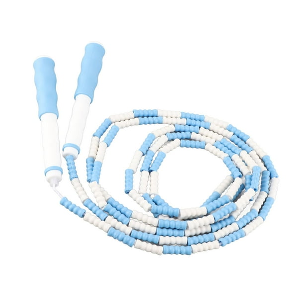 Cuerda de saltar segmentada ajustable, desenredada, flexible, de plástico PP, para niños, color azul