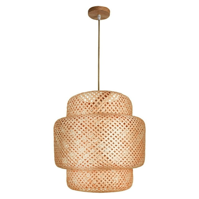 Light Lamp Pendant Ceiling Woven Shade Hanginglampshade Chandelier Rattan Cover Lights Fixture Weave Lighting Shades